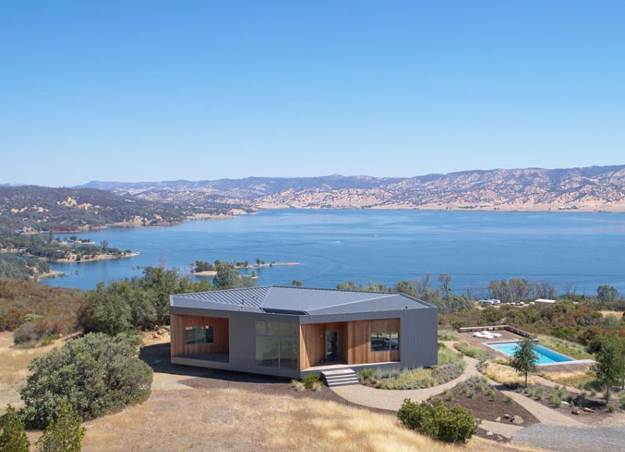 Napa Valley House with water in background