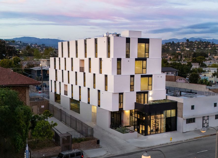 aerial view of Santa Monica Blvd multi-housing unit