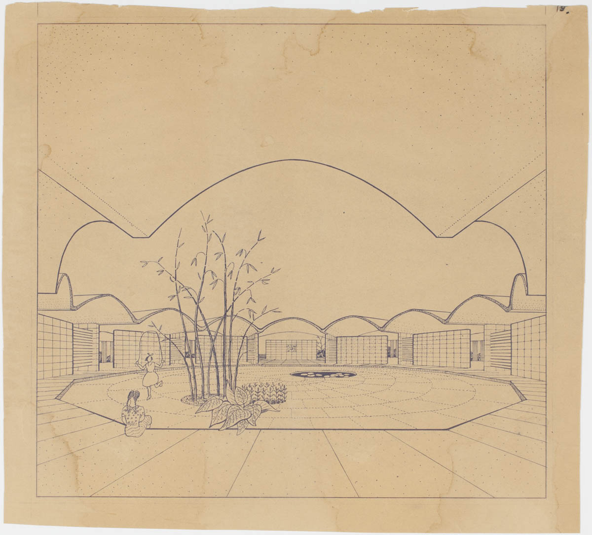 sketch of courtyard