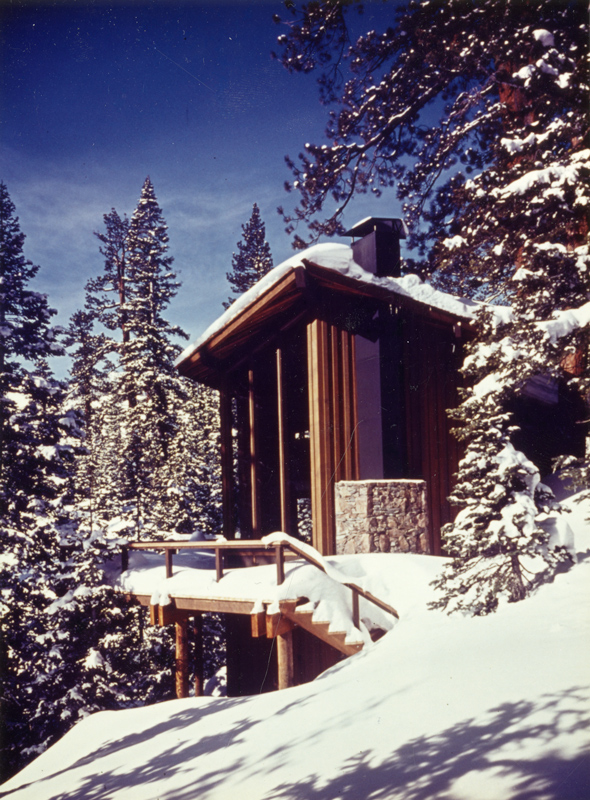 snowy cabin