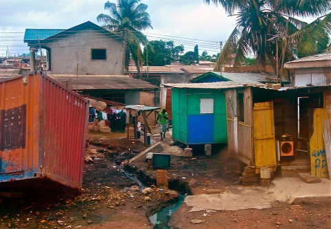 photo of nigerian slums, sheds