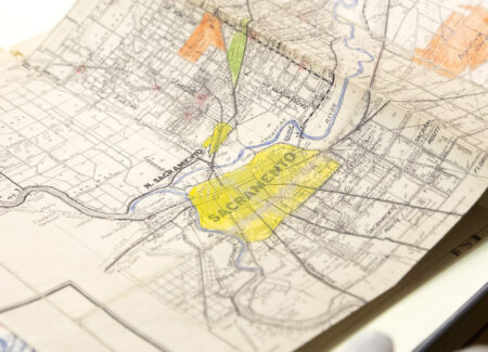 Archival map displaying Sacramento