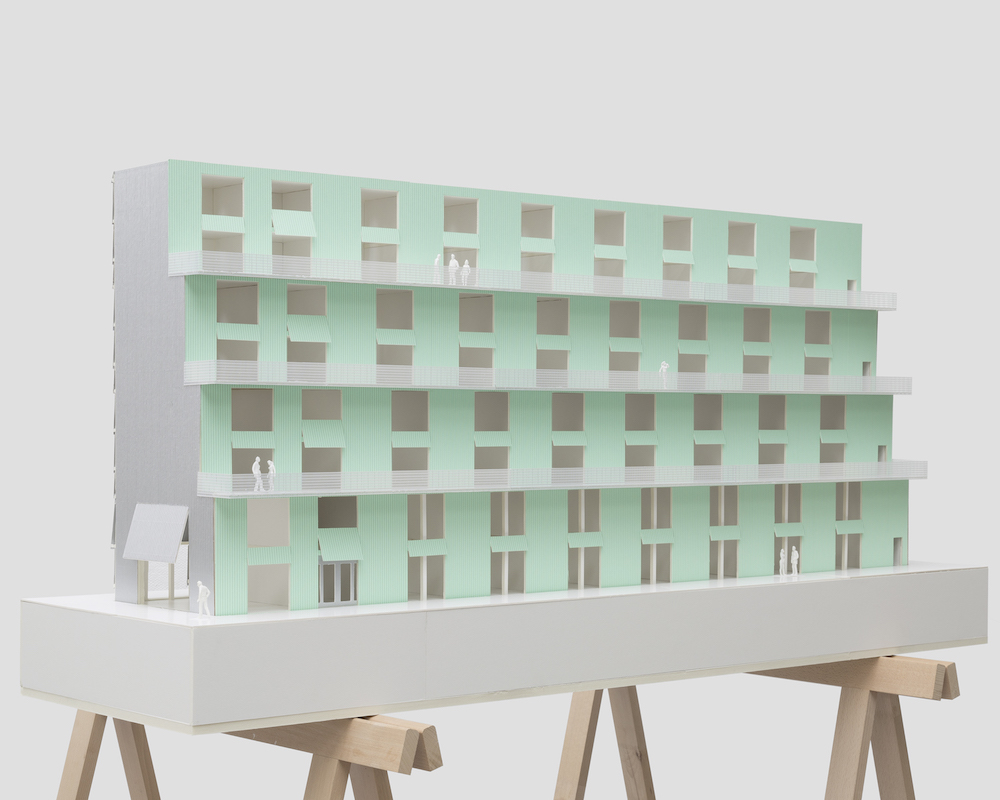 Rendering of a three story mint building