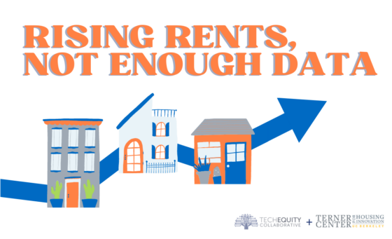 Rising Rents, Not Enough Data text with upward trending arrow