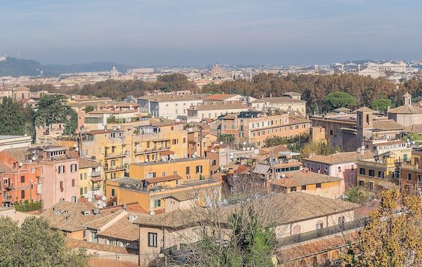 Panoramic view of Rome from Piazza San Pietro in Montorio