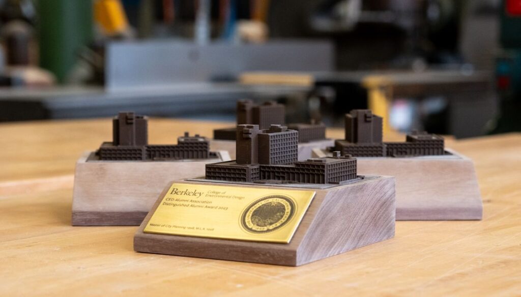 Award on wooden table