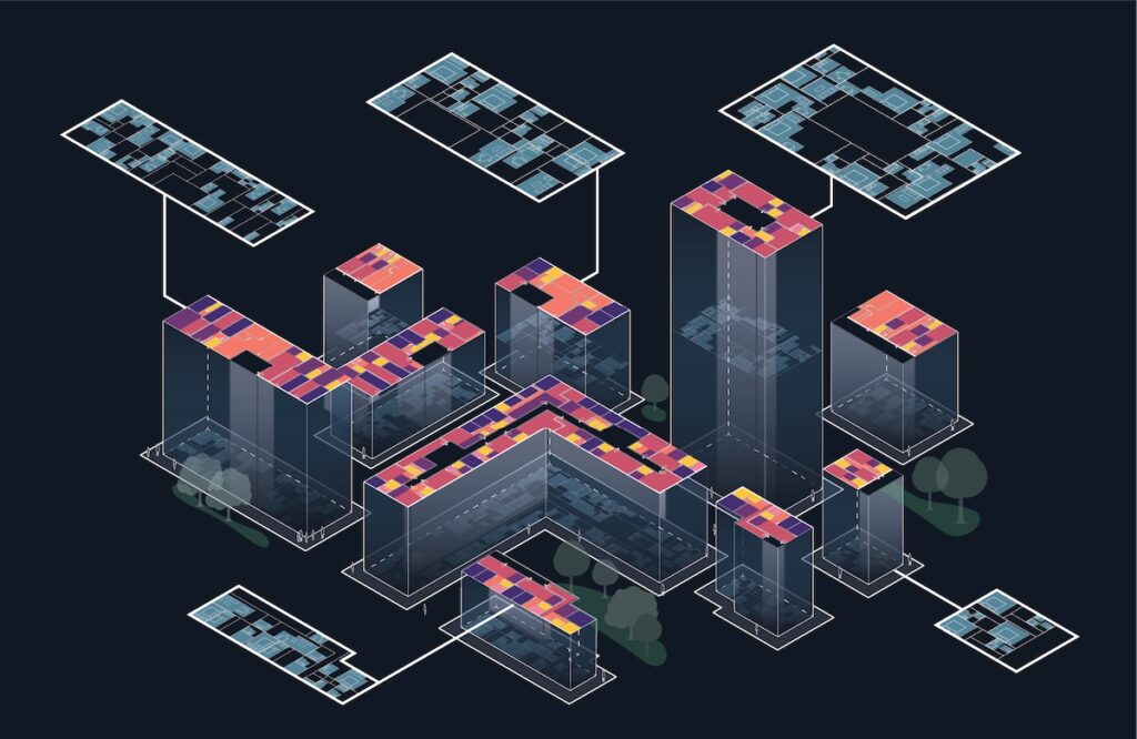 Floor plans generated with computational design