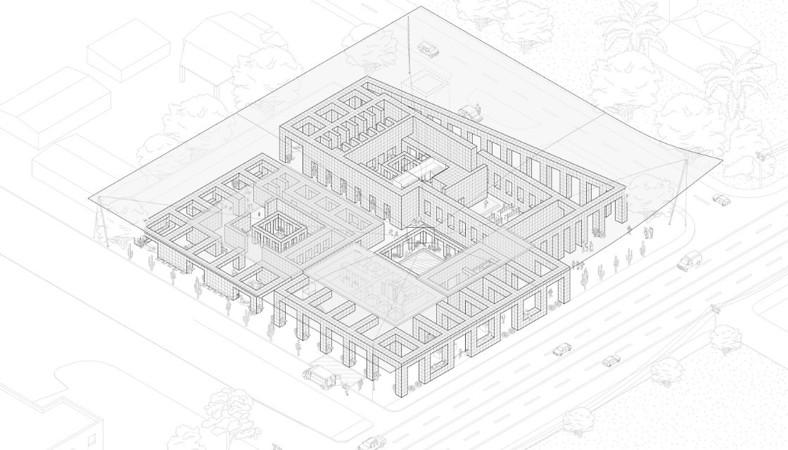 gabion cascade isometric rendering