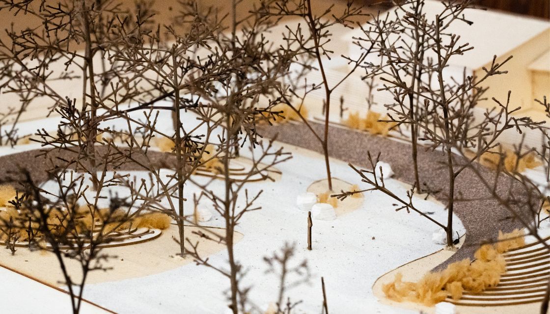 close up of model