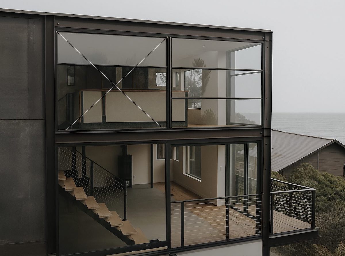 Glass house facade