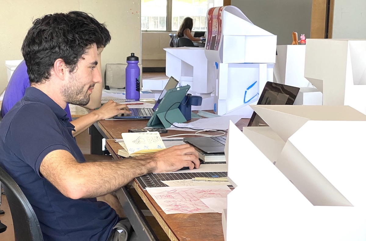 Student working in studio